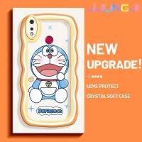 Jjlingji เคสสำหรับ Realme 3 Pro เคส3i Realme ลายการ์ตูนแฮปปี้โดราเอม่อนแบบออริจินัลขอบซิลิโคนเหลวเคสโทรศัพท์มีลายคลุมทั้งหมดเลนส์เคสตัวปกป้องกล้องถ่ายรูปเคสฝาหลังเคสนิ่ม