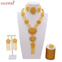 Luxury Necklace Earrings Jewelry Set For Women African Necklace Sets In Gold Girls Elegant Bridal Wedding Party Gifts