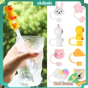 1PC Cute Silicone Straw Plug Creative Cartoon Straw Stopper Splash