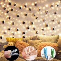 LED String Lights with Photo Clip USB Battery Fairy Lights Garland Christmas Decoration Outdoor Wedding Wall Decor Curtain Light