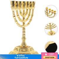 VORCOOL Candle s Menorah 7 สาขา Menorah Metal ศาสนา Menorah Temple Holder