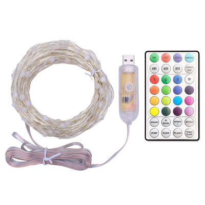 3M 5M 10M 20M RGBW String Lights Remote Color Changing Twinkle Lights Timer Christmas Smart Lighting Fairy Lights Holiday Decor