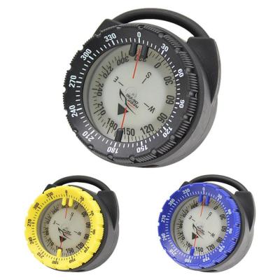 Dive Compass Small Diving Compass with Pipe Clamp 50m Magnetic Lightweight Glowing Compass with Side Window for Water Sports Camping Hiking Kayak Canoe Travel suitable