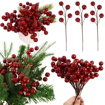 Artificial Christmas Berry Red Foam Berries Branches For DIY