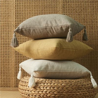 hot！【DT】☎✎  Pilllow Cover With Tassels Soft Cushion Room Pillowcase 45x45 Pillows