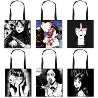 Tomie ถุงสิริการ์ตูนสำหรับผู้หญิง,กระเป๋าสะพายพาดลำตัวแฟชั่นกระเป๋าถุงช้อปปิ้งความจุขนาดใหญ่กระเป๋าสะพายไหล่โพลีเอสเตอร์สำหรับผู้หญิง0000