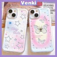 Venki - เข้ากันได้สำหรับ เคส iphone 11 เคสไอโฟน เคสไอโฟน11 ล้างช่องว่างขนาดใหญ่ เคส TPU นิ่ม สิ่งที่ป้องกันกล้อง Simple Butterfly กลับมาอีกครั้ง iPhone 14 13 Pro max 12 Pro Max 11 xr xs 7