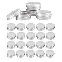 144 Pcs 1 Oz Tins Silver Aluminum Tins Cans Screw Top Round Aluminum Tins Cans with Screw Lid Screw Lid Containers