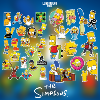 (??พร้อมส่ง??) สติ๊กเกอร์ The Simpsons ติดรถ แก้วน้ำ แต่ง vespa แบบเท่ๆไม่เหมือนใคร สติ๊กเกอร์ กันน้ำได้ 100%