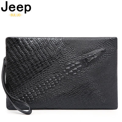 JEEP BULUO Famous nd Hard Mobile Wallet Leather Wallet Mens Hand Bag Business Envelope Large Capacity Zero Wallet