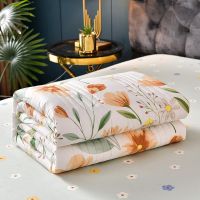 Thin Quilt Summer Bed Comforter Microfiber Stitching Print Air Condition Quilted Quenn Patchwork Bedspread Bedding 200x230cm