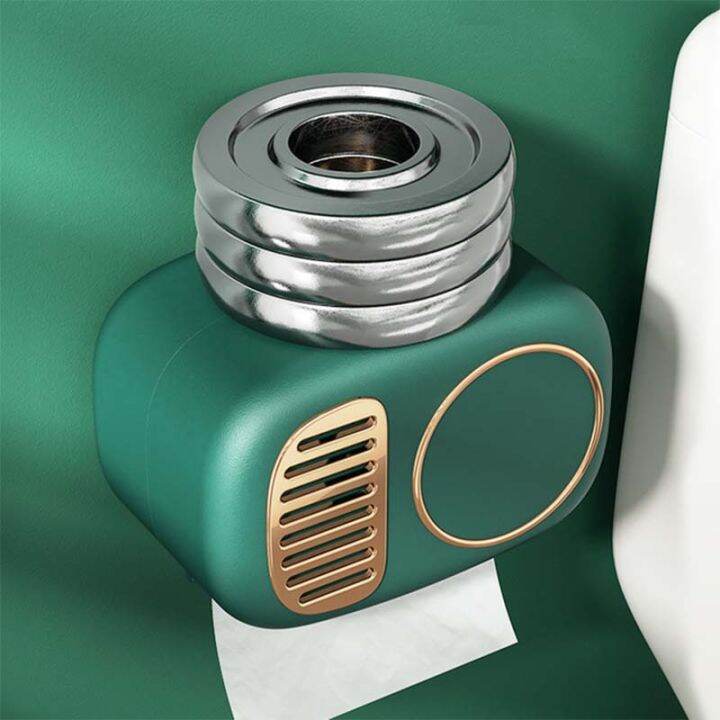 retro-radio-model-toilet-paper-roll-holder-tissue-box-wall-mounted-waterproof-tray-roll-tube-paper-stand-case-bathroom-product