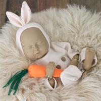 Baby Photo Shooting Props Rabbit Costume Set Romper &amp; Hat Newborn Photo Props Photography Clothes Set Pilling Resistant Sets  Packs