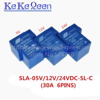 1ชิ้นรีเลย์กำลังไฟ Sla-05vdc-Sl-C Sla-24vdc-Sl-C Sla-12vdc-Sl-C 5V 12V 24V T90 6pin 30a ใหม่และ