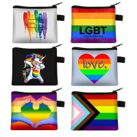 ✱ LGBT Love Coin Purse Gay Rainbow Purses Girls Wallet Money Bags Key Card Wallet Zipper Change Case Purses Holder Small Pouch