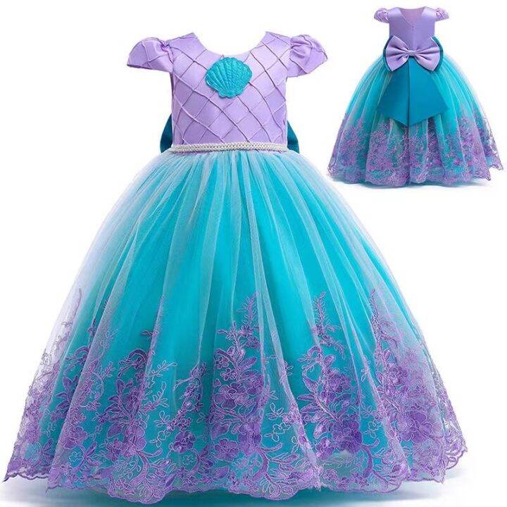 disney-new-girl-ariel-mermaid-princess-dress-embroidery-clothes-children-luxury-vestidos-party-dresses-halloween-cosplay-costume