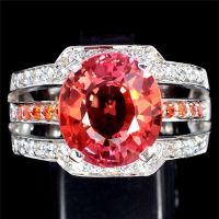 Silver Natural Ruby Ring Bridal Wedding Engagement Jewelry Birthstone Ring