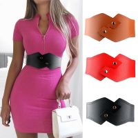 【CW】 Fashion Women Belt PU Leather Wide Elastic Waist Belt Ladies Dress Down Coat Corset Waistband