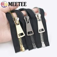 Meetee 1Pc 70/80/90/100cm 10# Open-End Metal Zippers For Jacket Garment Decor Zipper Repair Kit DIY Bags Sewing Accessories Door Hardware Locks Fabric