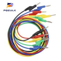 5PCS Double Ended Stackable 4MM Banana Plug Male Jack high Voltage Silicone Wire Multimeter Test Cable Lead Cord 1M Banana Jack