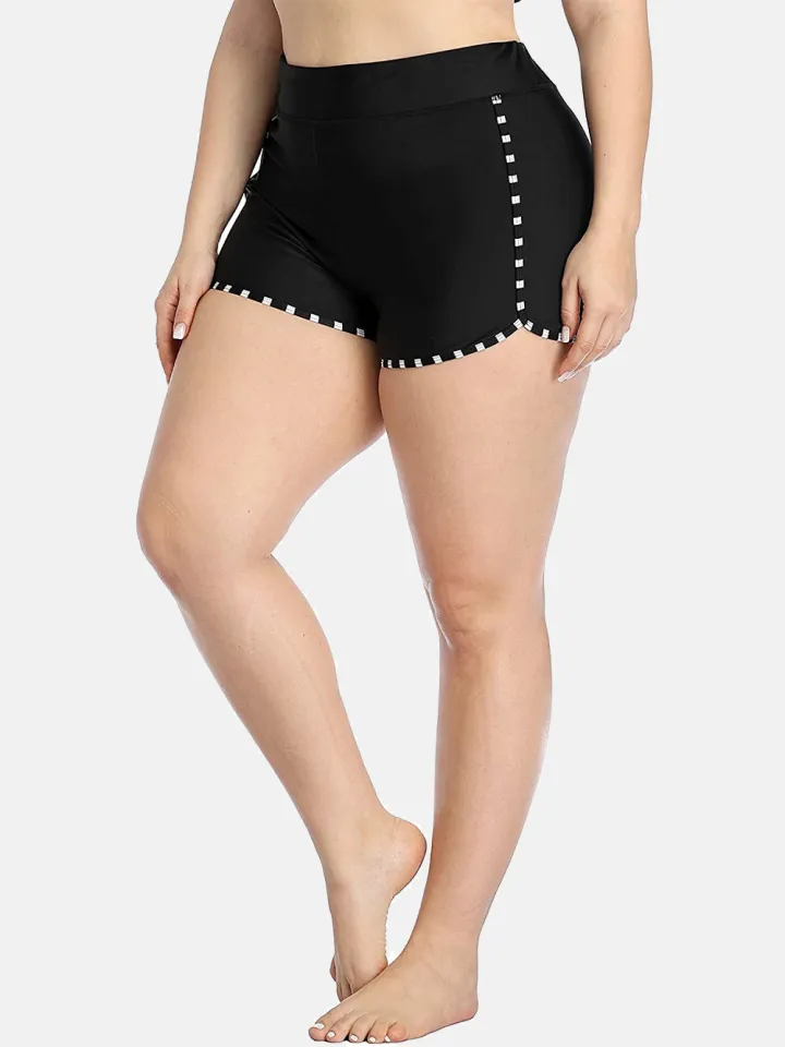 ATTRACO Womens Plus Size Swim Shorts High Waisted Swimsuit Shorts