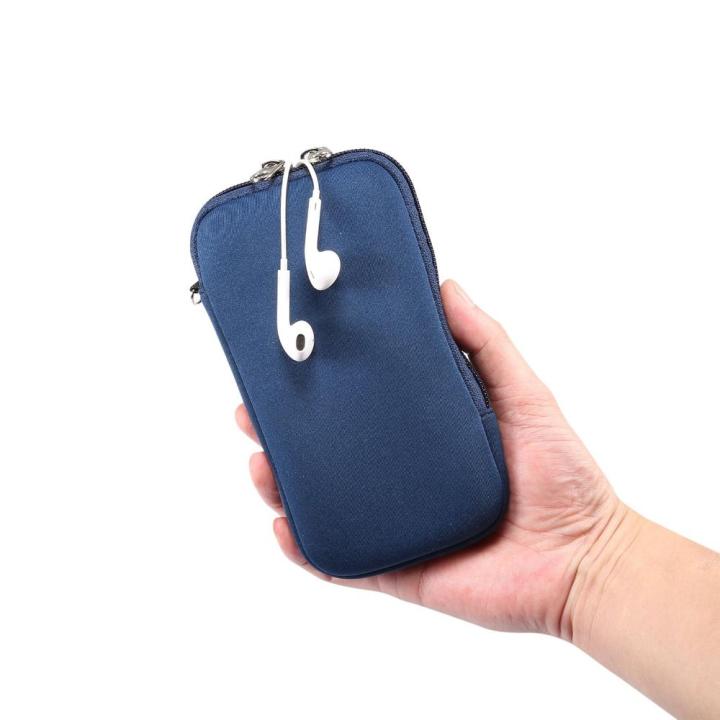 sejue4373ออแกไนเซอร์จัดเก็บเคสโทรศัพท์มือถือซิปอเนกประสงค์กันน้ำขนาด4-7-7-2นิ้วแบตสำรองโมบายกระเป๋าโทรศัพท์พร้อมกระเป๋าใส่หูฟังห้อยคอกระเป๋าผ้านีโอพรีนกระเป๋าโทรศัพท์