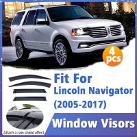 Window Visor Guard สำหรับ Lincoln Navigator 2005-2017 Vent Cover Trim Awnings Shelters Protection Sun Rain Deflector อุปกรณ์เสริม