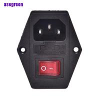 ซ็อกเก็ตไฟฟ้า Asegreen 3 Pin Ac Inlet Male Plug พร้อมสวิตช์ฟิวส์ 10a 250 V 3pin