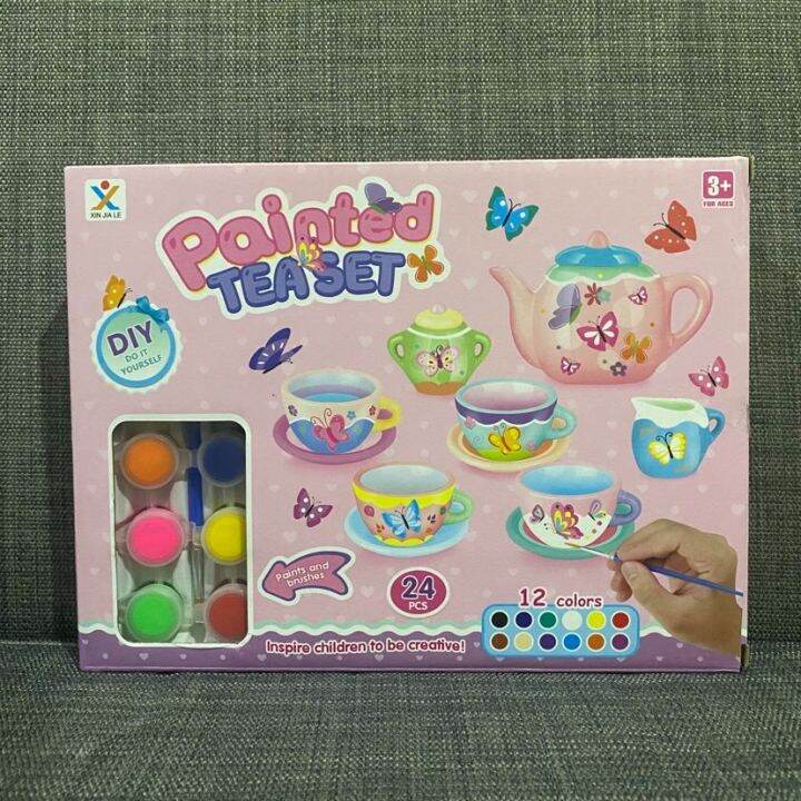 Painted Tea Set Toy DIY Lazada PH