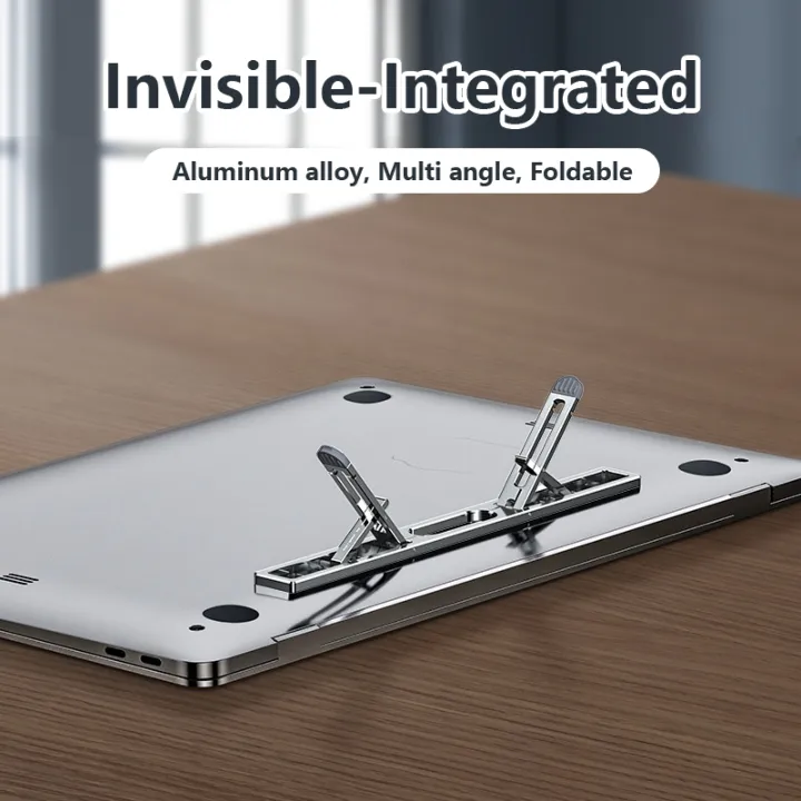 Aluminum Invisible Laptop Stand Keyboard Holder Foldable Height