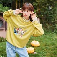 SEMIR Sweatshirt Women Pattern Lazy 2021 Early Autumn New Loose Contrast Color Blouse Vitality Round Neck Hoodies Girls