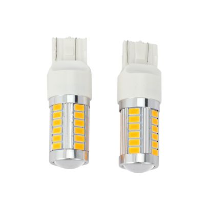 7443, T20 Led Bulbs Amber Yellow 900 Lumens Super Bright Turn Signals Light Brake Stop Parking Light Back Up Reverse Light Tail Light Bulb (Pack Of 2)