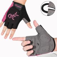 hotx【DT】 Short finger Lycra Cycling Gloves 5MM SBR MTB Road Biking for Men