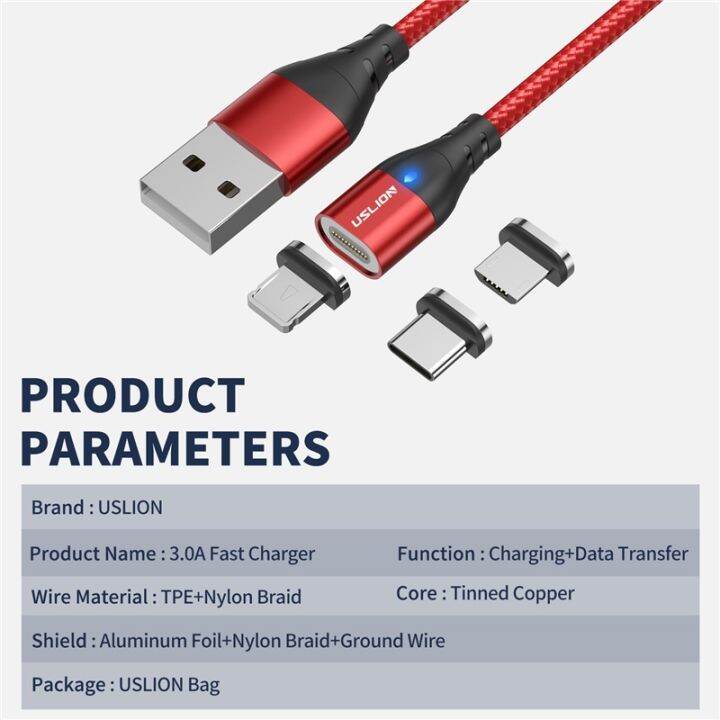 uslion-3a-magnetic-cable-micro-usb-type-c-fast-charging-for-iphone-11-samsung-chargers-magnet-fast-cable-usb-c-data-cord-adapter