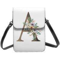 ▼▬  Floral A Initials Shoulder Leather Student Fashion Purse