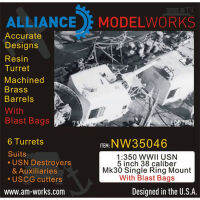 AM-WORKS NW35046 1350สงครามโลกครั้งที่สอง USN 5 "38ขนาดเส้นผ่าศูนย์กลาง Mk30แหวนเดียวเมา W BlastBag-อัพเกรดรายละเอียด Set888