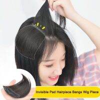 Real Human Hair Invisible Pad Hairpiece Bangs Wig Piece 10cm Seamless Thickening Hair Volume for Head Top/Sides/Back