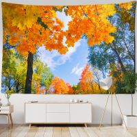 Golden Maple Tapestry Home Decoration Sky Natural Forest Wall Hanging Hippie Mandala Bedspread Bohemian Art Home Decor