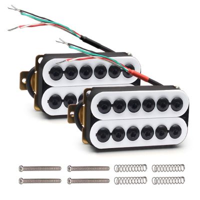 A Set Adjustable Metal Double Coil Electric Guitar Pickups Humbucker Punk White