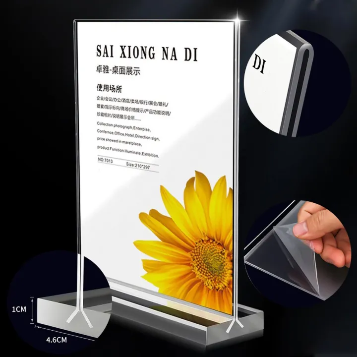 6pcs Acrylic Display Stands Holder Poster Menu Perspex Leaflet Display Stands A4a5a6 Showing 4063