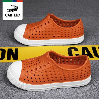 【Hot Sale】 Cartelo crocodile sandals womens summer outdoor breathable casual Baotou hole shoes stepping on shit feeling non-slip beach