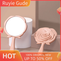 Ruyie มือถือโต๊ะเครื่องแป้งกระจกวินเทจ Rose Makeup Mirror Hand Mirror Pocket Mirror