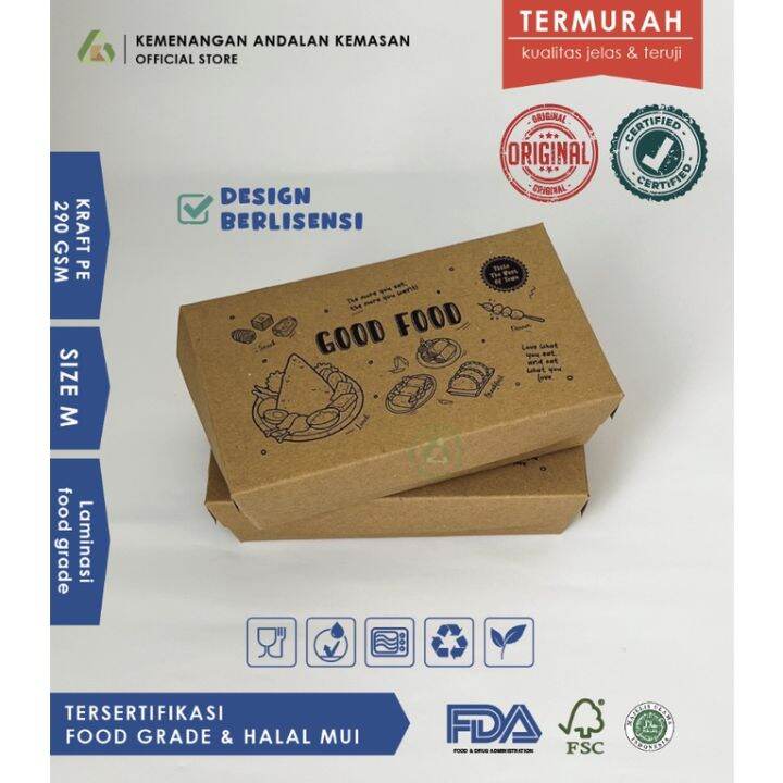 Paper Lunch Box M DESAIN ISI 20PCS , Lunch Box Paper, Paper Box Lunch