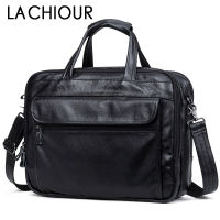 Fashion Genuine Leather Men A4 Office Bag Handbag Business Casual Mens Travel Bag 15.6" Laptop Shoulder Bags Tote Briefcase