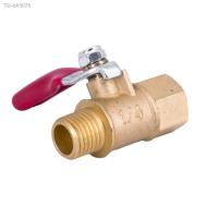 ❒ 1/4 quot; NPT Female Male Mini Brass Shut Off Ball Valve Tap Water Gas Fuel Air for Air Compressor Home Garden Witth Red Handle