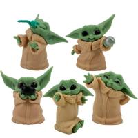 ของเล่นตุ๊กตาขยับแขนขาได้ Yoda Grogu Mandalorian 5ชิ้น/เซ็ต4-7ซม. ตุ๊กตาสตาร์วอร์สตุ๊กตาต่อสู้ของขวัญของเล่นคริสต์มาสเด็กยอดนิยม