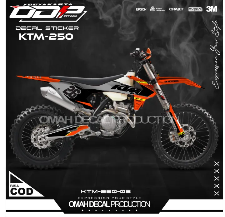 DECAL KTM 250 HONDA DEKAL STIKER KTM 250 DEKAL KUALITAS TERBAIK BANYAK