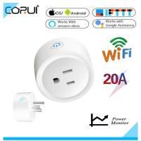 CORUI Smart 20A US Plug Mobile APP WIFI Bluetooth Wireless Remote Socket With Power Monitor For Use With Alexa Home