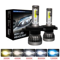 2Pcs H4 H7 LED 12000LM Car Headlight Bulb H1 H3 H8 H9 H11 H27 880 9005 HB3 9006 HB4 6000K Running Auto Fog HeadLam Bulbs  LEDs  HIDs