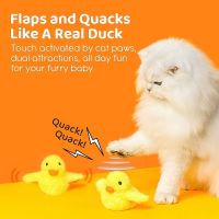 Flapping Duck Cat Toys Interactive Electric Bird Toys Washable Cat Plush Toy With Catnip Vition Sensor Cats Game Toy Kitten2023